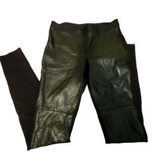 Black vegan leather leggings